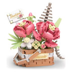 Конструктор 3D Boutique Корзина с розовыми цветами 9*8см, 395 деталей №2061/1088