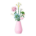 Конструктор 3D в вазе Blocks-bouquet Букет в розовой вазе 12*12*30см, 309 деталей №2354