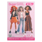 Картон цветной детский А4 10л., 10цв. ZiBi Super Girl ZB.1950-10