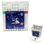 Маркер универсальный акриловый круглый Acrylic Marker набор 80 шт Космонавт №222-80 в пластиковом чемоданчике