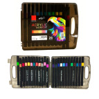 Маркер универсальный акриловый Acrylic Marker Eagle набор 24шт круглые, кисточка 3369-24/1106-24 в пластиковом футляре