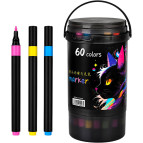 Маркер универсальный акриловый круглый Acrylic Marker набор 60 шт Cat №3371-60/0111 в пластиковом ведерке