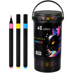 Маркер универсальный акриловый круглый Acrylic Marker набор 48 шт Cat №3371-48/0111 в пластиковом ведерке