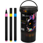 Маркер универсальный акриловый круглый Acrylic Marker набор 36 шт Cat №3371-36/0111 в пластиковом ведерке