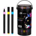 Маркер универсальный акриловый круглый Acrylic Marker набор 24 шт Cat №3371-24/0111 в пластиковом ведерке