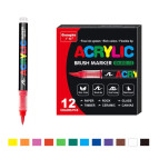 Маркер универсальный акриловый Acrylic Marker набор 12 шт 2025-12 на водной основе в пластиковом футляре