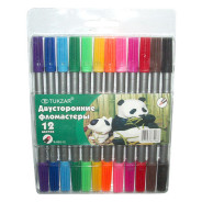 Фломастеры 12цв. Tukzar двухсторонние Tz-962-12