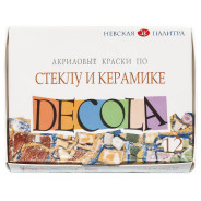 Краски акриловые по стеклу и керамике ЗХК Невская Палитра DECOLA набор 12цв. по 20мл 4041114