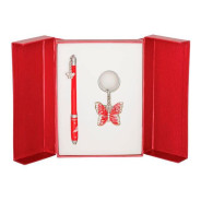 Ручки в наборе Langres Butterfly 1шт+брелок красный LS.122007-05