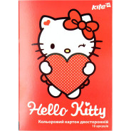 Картон цветной детский А4 KITE мод 255 Hello Kitty двухсторонний HK17-255