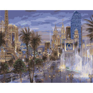 Картина раскраска по  номерам на холсте 40*50см Babylon VP036 Вечер в Вегасе