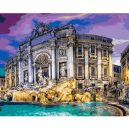 Картина раскраска по  номерам на холсте 40*50см Babylon VP649 Фонтан Треви