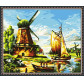 Картина раскраска по  номерам на холсте  - 40*50см Идейка MG084 Мельница на берегу