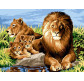 Картина раскраска по  номерам на холсте 30*40см Babylon VK101 Львиный прайд