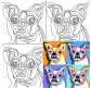 Картина раскраска с контурами на холсте 30*30см ROSA START хлопок, акрил "Pop Art Dog" GPA284306