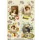Декупажная карта-бумага 21*29,7см Vintage Design 40г/м Винтажные девочки S063