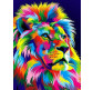 Картина раскраска по  номерам на холсте 30*40см Babylon VK037 Радужный лев 2