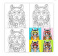 Картина раскраска с контурами на холсте 30*30см ROSA START хлопок, акрил "Pop Art Racoon" GPA284309