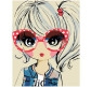 Картина раскраска по  номерам на холсте - 35*45см Rosa Premium N00013267 Cute GIRL