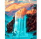 Картина раскраска по  номерам на холсте - 40*50см NEW WORLD TC3591 Девушка-водопад