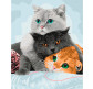 Картина раскраска по  номерам на холсте  - 40*50см Идейка КН4151 Три кота