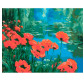 Картина раскраска по  номерам на холсте  - 40*50см Идейка КН2056 Маки возле пруда