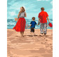 Картина раскраска по  номерам на холсте  - 40*50см Идейка КН4679 Семейный отдых