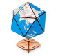 Деревянная сборная механическая 3D модель EVA Eco-Wood-Art ICOSAHEDRAL GLOBE (blue) 001386
