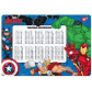 Подложка на стол Yes пластиковая 42,5*29см с таблицей умножения Marvel Avengers 492047