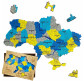 Пазл деревянный Woods Story Карта Украины (желто-синяя) 35*24см 140 деталей WSUA0153