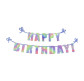 Растяжка праздничная Happy Birthday длина до 3,5м Буквы голографические 1314-4