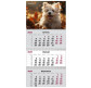 Календарь настенный квартальный  2025 Axent на 3 спирали 29,7*63см 8803-25-18-A Dogs 3