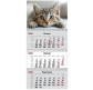 Календарь настенный квартальный  2026 Axent на 3 спирали 29,7*63см 8803-26-13-A Cats 1