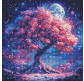 Алмазная мозаика по номерам на холсте - 40*40см Идейка АМО8214 Силуэт дерева