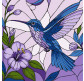 Картина раскраска по  номерам на холсте - 30*30см Идейка КН6790 Витраж. Колибри