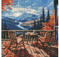 Алмазная мозаика по номерам на холсте - 40*40см Идейка АМО7915 Завтрак в горах