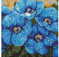 Алмазная мозаика по номерам на холсте - 40*40см Идейка АМО8228 Фиалки в росе
