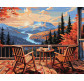 Картина раскраска по  номерам на холсте  - 40*50см Идейка КН2898 Завтрак в горах