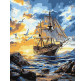 Картина раскраска по  номерам на холсте  - 40*50см Идейка КН6376 Птицы над парусами