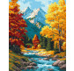 Картина раскраска по  номерам на холсте  - 40*50см Идейка КН6410 Осеннее дыхание леса