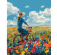 Картина раскраска по  номерам на холсте  - 40*50см Идейка КН8454 Поездка в цветах