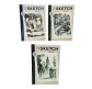 Блокнот для эскизов скетчбук А5 128л. Лидер 110г/м2 Замки, ассорті 251280-3920
