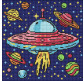 Алмазная мозаика по номерам на холсте - 30*30см Идейка АМО8107 Космическое путешествие