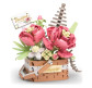 Конструктор 3D Boutique Корзина с розовыми цветами 9*8см, 395 деталей №2061/1088