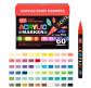 Маркер универсальный акриловый Acrylic Marker набор 60 шт 2025-60 на водной основе в пластиковом футляре