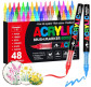 Маркер универсальный акриловый Acrylic Marker набор 48 шт 2025-48 на водной основе в пластиковом футляре