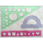 Лінійки-набір 3пр (линейка 20см+угольник+транспортир) ЧПК