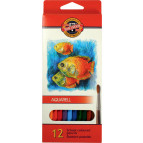 Олівці акварельні 12кол. (2.8мм) Koh-i-Noor Mondeluz Рибки 3716_р