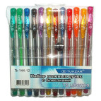 Гелеві ручки TUKZAR набір 12шт з блискітками Tz-144-12