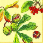 Салфетка для декупажа ! Поштучно 1/5 ! 33*33см 421760 Каштан и рябина